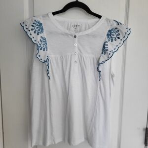 Loft Sleeveless Embroidered Top